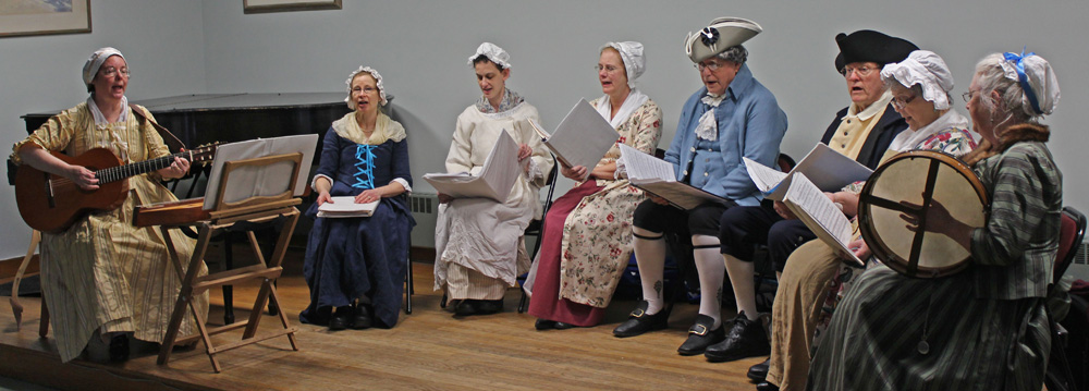 The Colonial Singers from the Lexington Historical Society performing at the Belmont Memorial Library on February 23, 2014