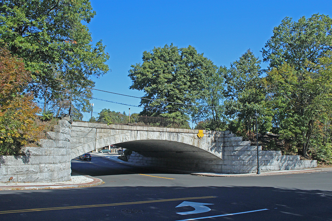 The Stone Railroad Bridge At The South Entrance To Belmont Center