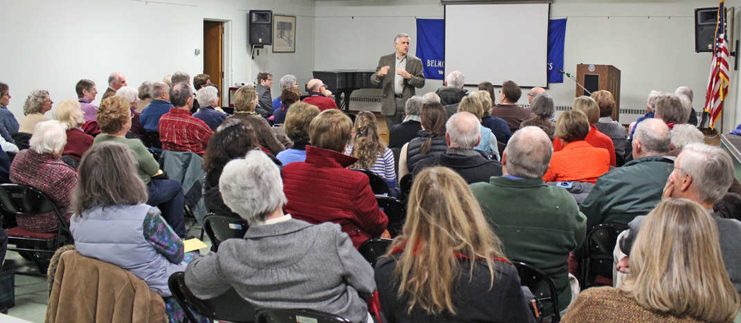 Boston area historian and author Stephen Puleo captivated the audience at the Belmont Historical Society's program on November 20, 2013.